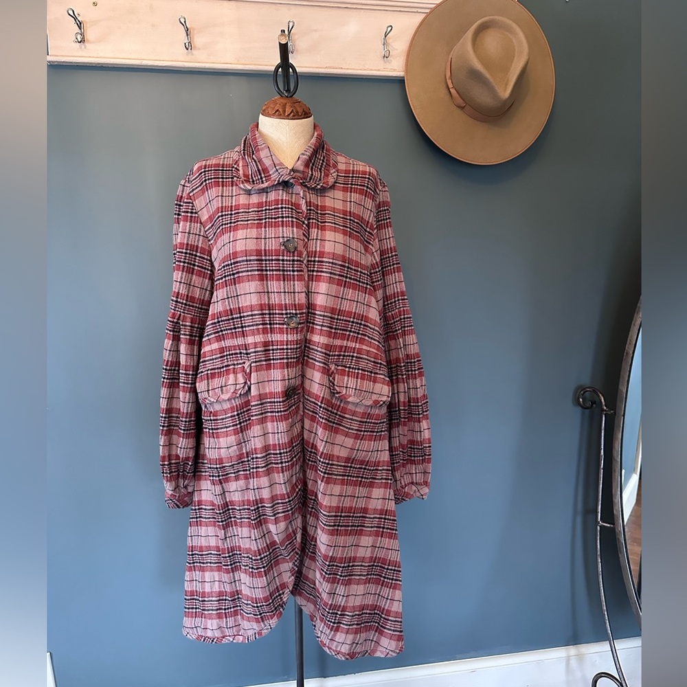 Free People plaid Victorian bell balloon sleeve jacket sz small - Picture 4 of 13